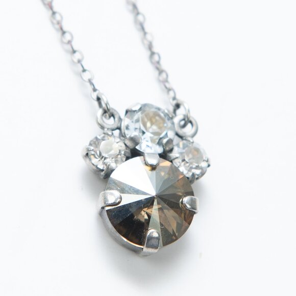 Sabika Swarovski Crystal Necklace Champagne Silver - Picture 4 of 10